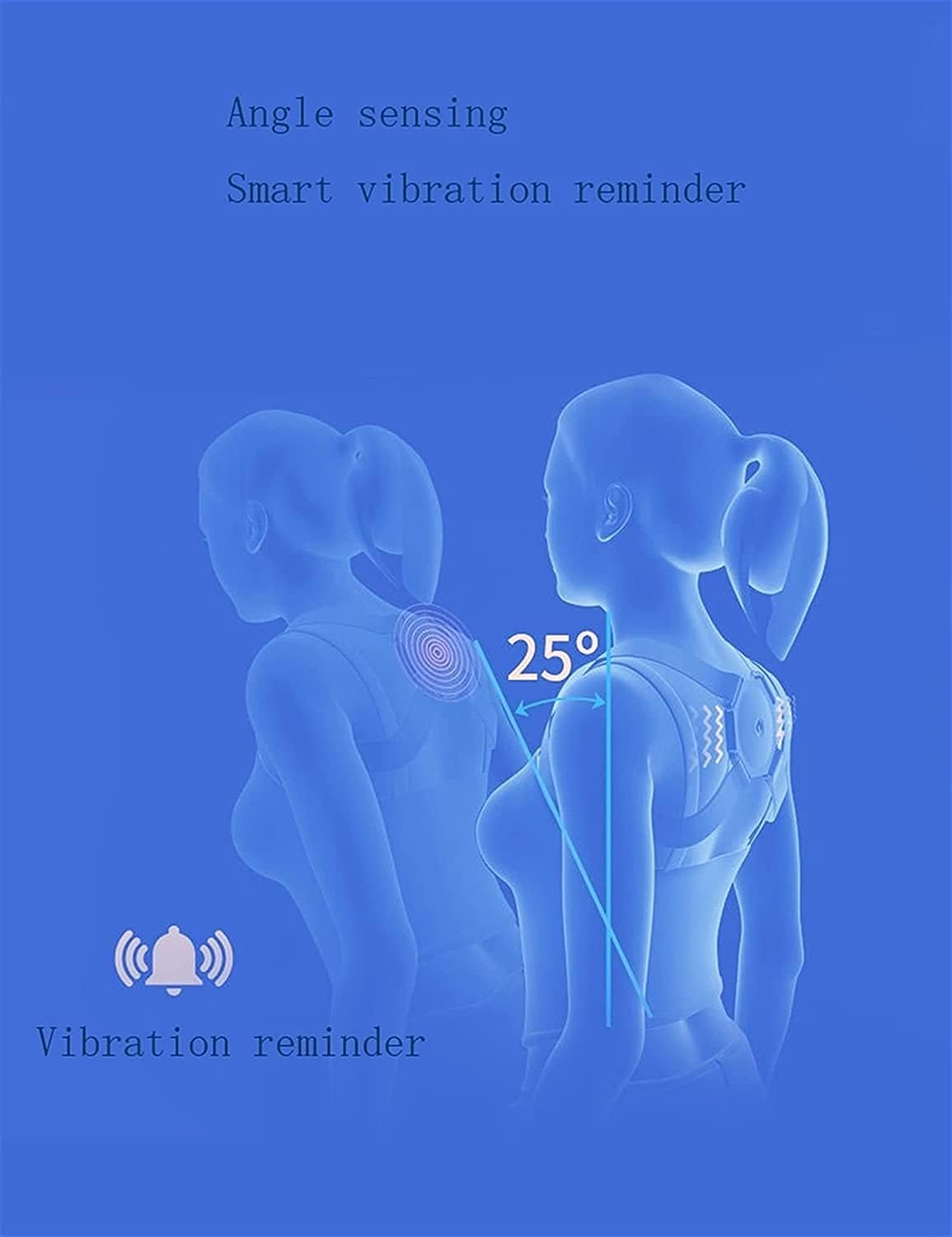 Correcteur de Posture Intelligent à Écran LCD : Soutien Dorsal, Détection des Vibrations, Ajustable, Unisexe