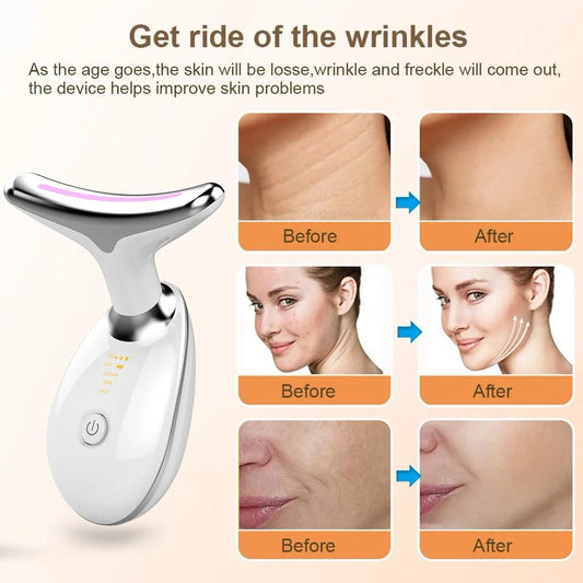 Appareil de Beauté Visage 2-en-1 : Nettoyage Profond, Chauffant, Anti-Âge, Lignes Fines, Rides, Peau Ferme