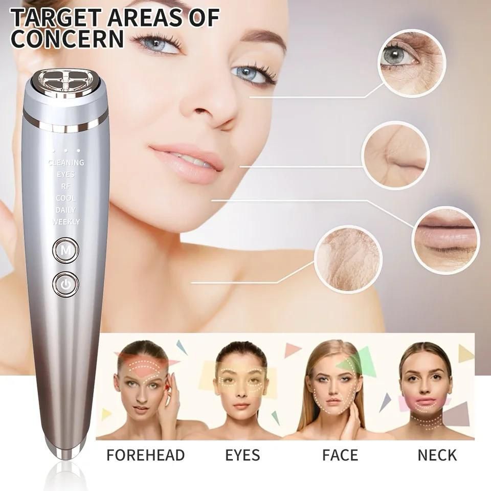 Appareil de Beauté RF Visage et Yeux 6-en-1 : Lifting, Anti-Âge, Froid, Photon, EMS, Massage, Soin Quotidien et Hebdomadaire