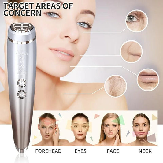 Appareil de Beauté RF Visage et Yeux 6-en-1 : Lifting, Anti-Âge, Froid, Photon, EMS, Massage, Soin Quotidien et Hebdomadaire